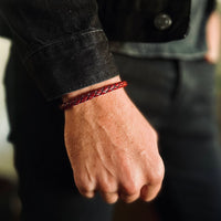 Alex Genuine Leather Bracelet in Antique Red, Fashion picture front