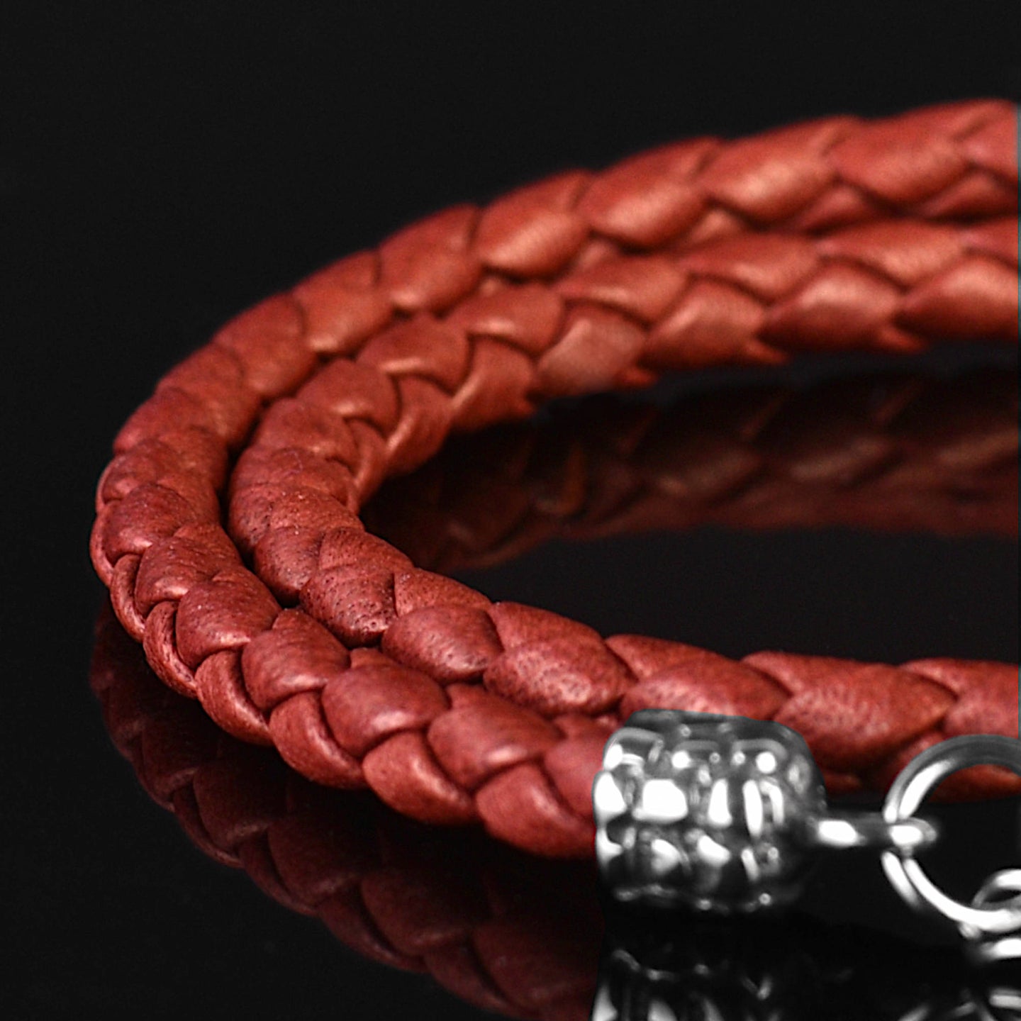 Oakflare - 4mm double layer Nappa leather bracelet in mahagony